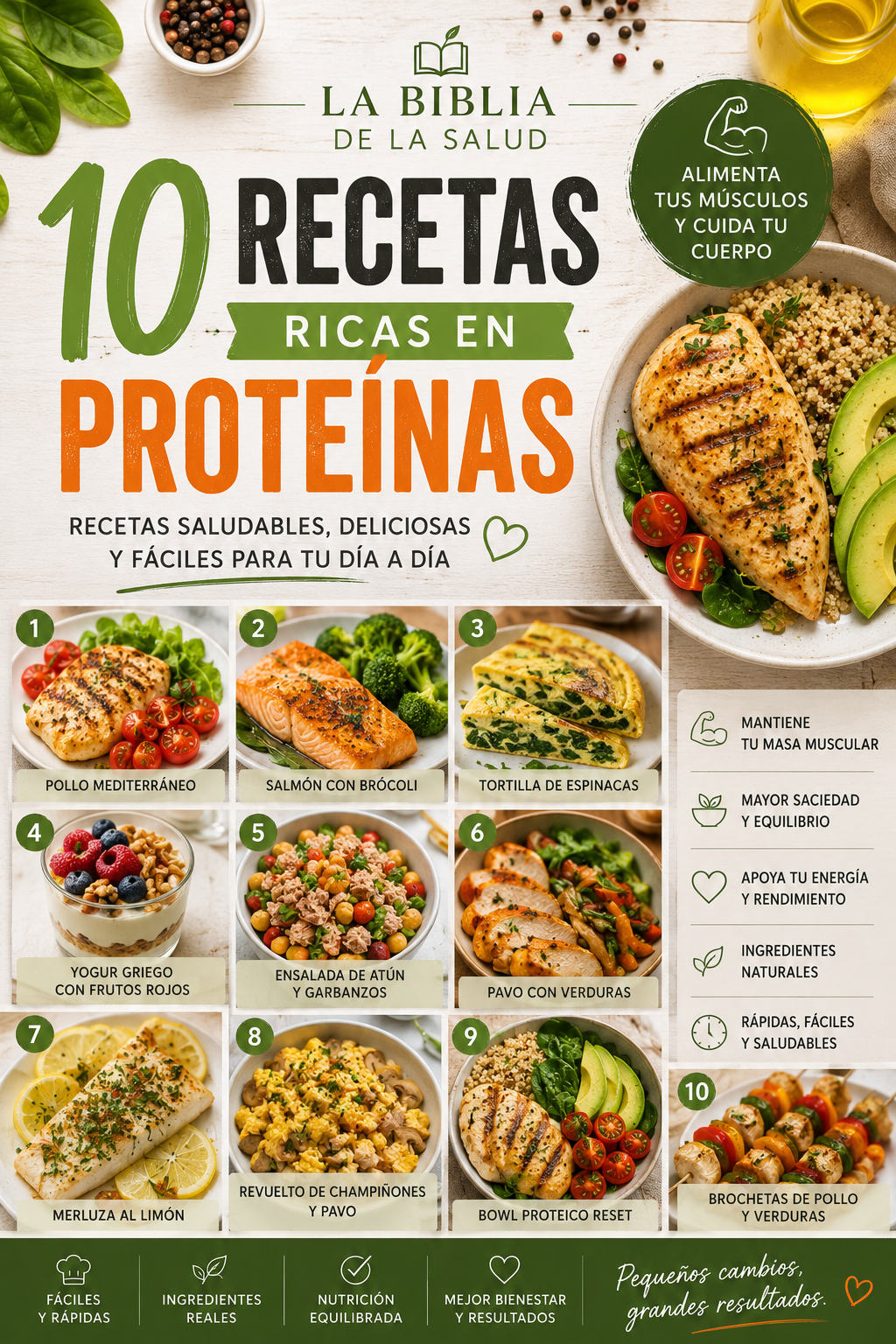 10 Recetas ricas en Proteínas