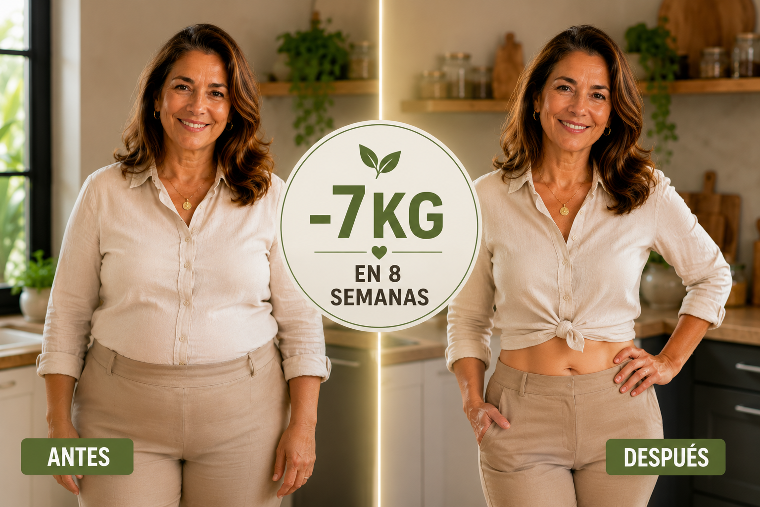 Antes y después - resultado real -7kg en 8 semanas con La Biblia de la Salud